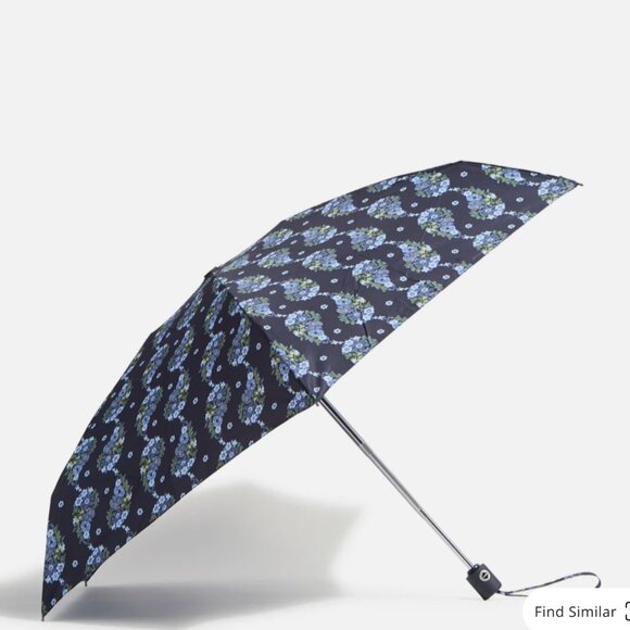 Vera Bradley Essential Mini Umbrella in Paisley Rain Tonal Blue NWT - Picture 3 of 9